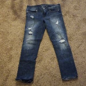 Ae skinny dark jeans size 14